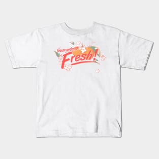 Oranges Guaranteed Fresh- by Cathy Clark-Ramirez Kids T-Shirt